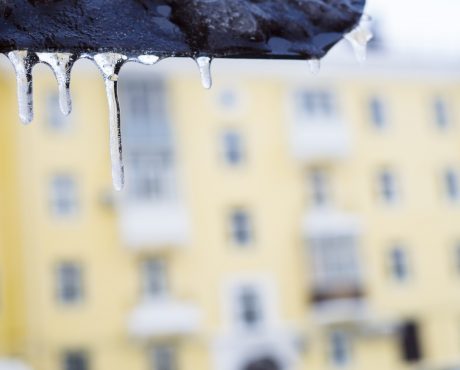 Icicles on a building