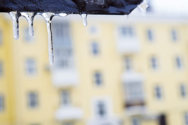 Icicles on a building